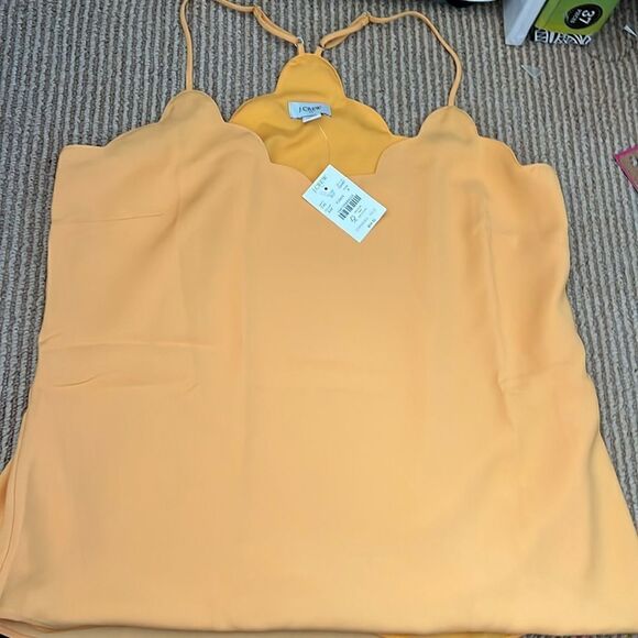 NWT J Crew Factory Yellow saffron scallop Cami 6 - Picture 4 of 8